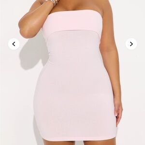 Fashion Nova Light Pink Strapless Dress